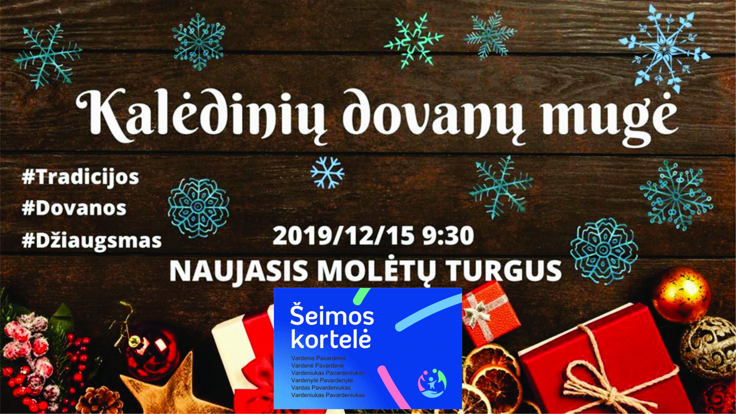Šeimos kortelės pristatymas Kalėdinių dovanų mugėje Molėtuose